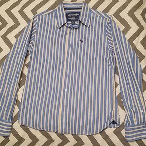 Abercrombie Boys striped button up shirt Size L
